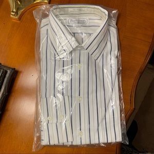 Burberry’s of London New In Original Packaging Navy & White Striped Dress Shirt
